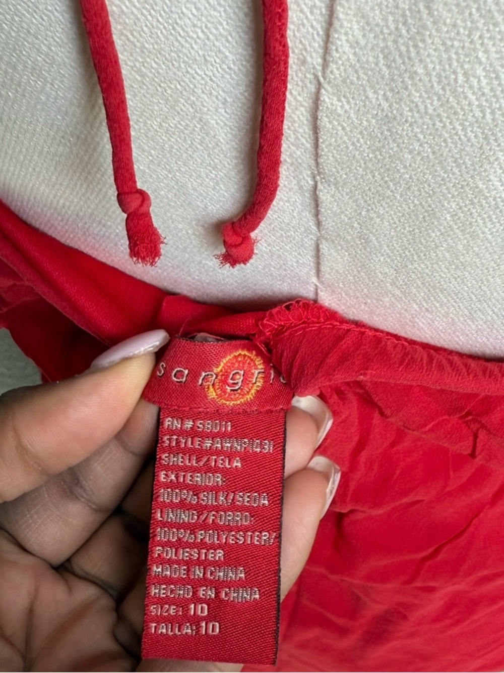 Red Silk Halter Ruffle Midi Dress - Picture 6 of 6